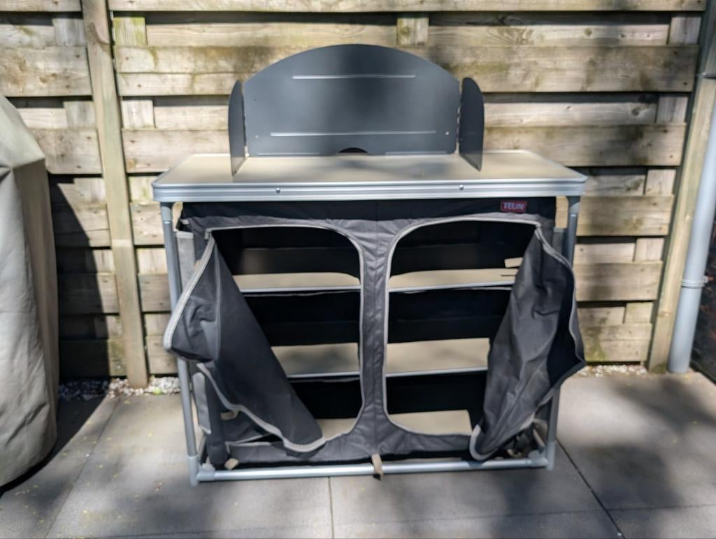 Teun campingkookkast met windscherm en opbergtas, Ophalen, Zo goed als nieuw