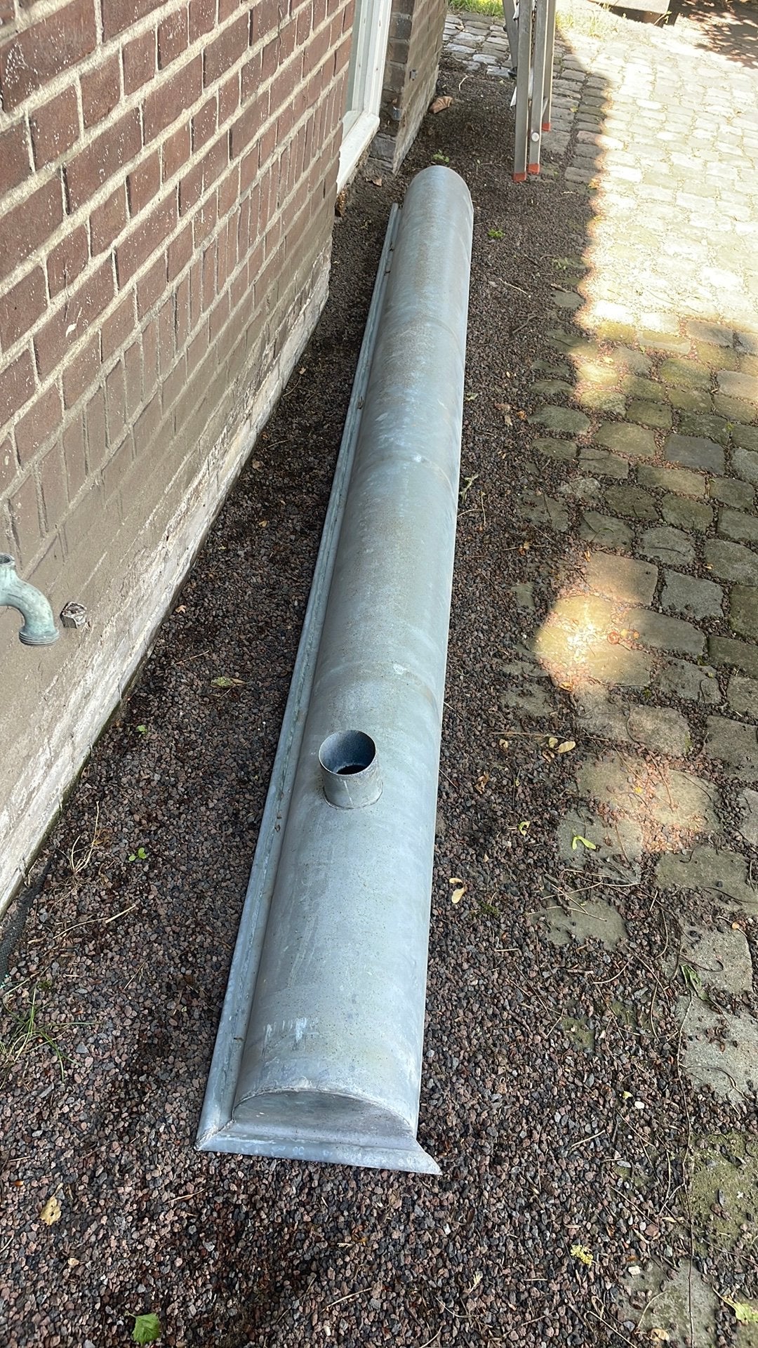 Mastgoot, dakgoot m44, afvoer links, 270 cm, Ophalen, Zo goed als nieuw