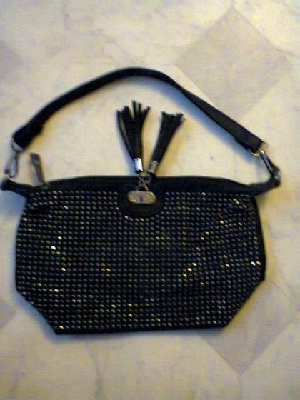 Dames Hand Tas Met Spikes Steentjes, Ophalen of Verzenden, Zo goed als nieuw, Zwart, Handtas