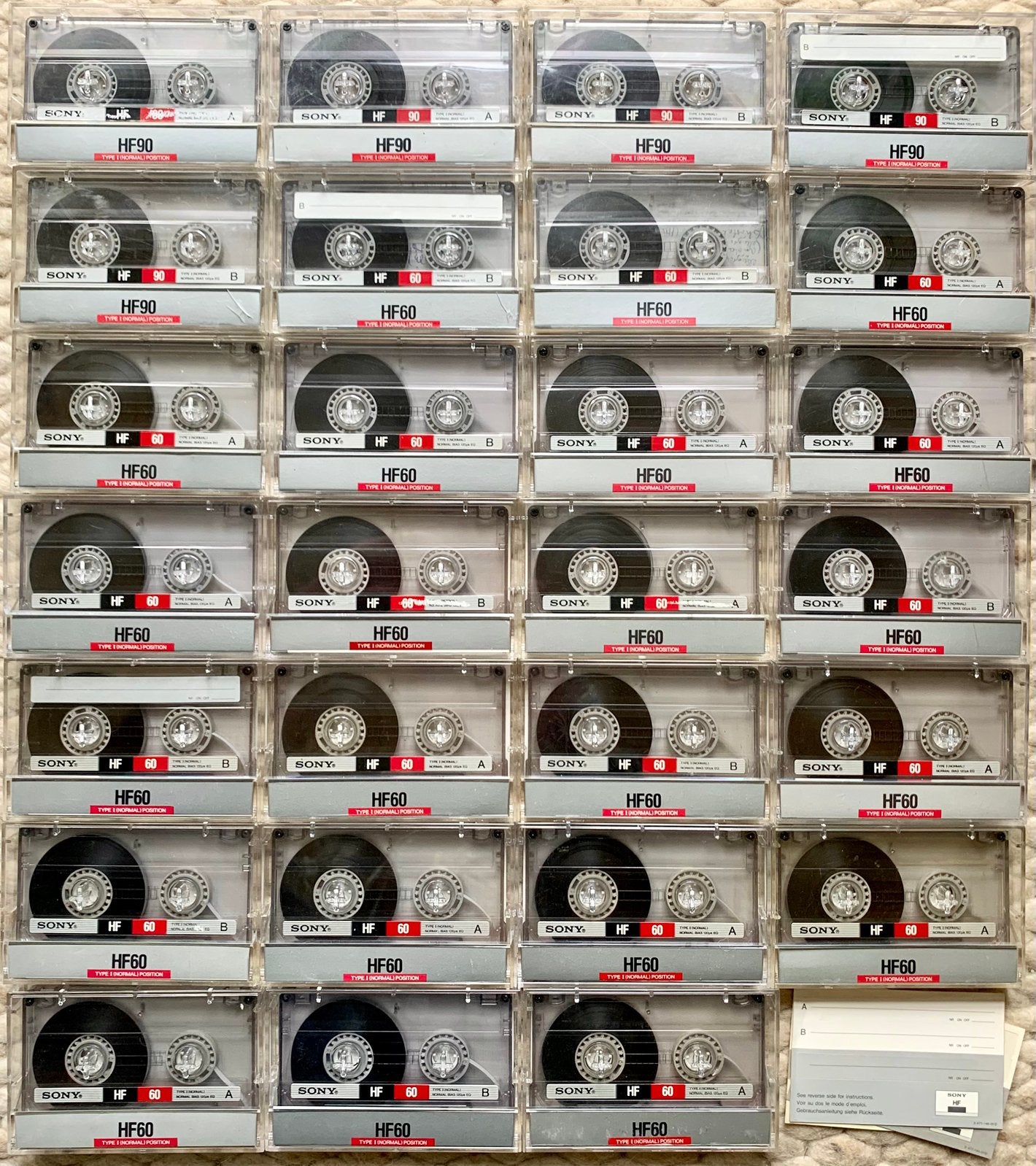 27x Sony HF60 HF90 1988 cassettebandjes HF 60 C60 90 C90, Cd's en Dvd's, Gebruikt, Sony Europe BV, Ophalen of Verzenden, Voorbespeeld