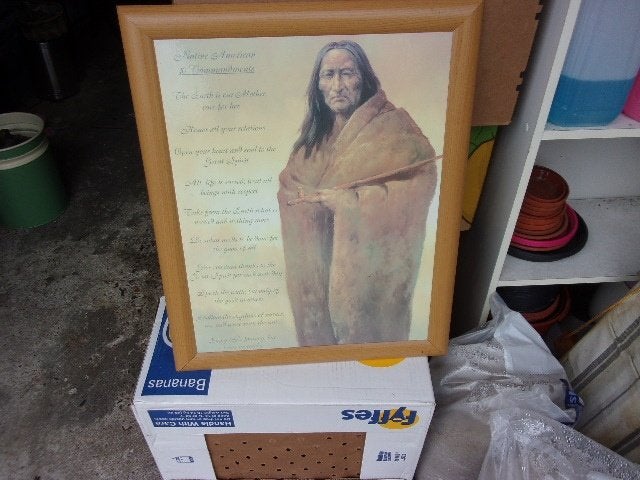 schilderij indiaan, Ophalen, Zo goed als nieuw, Minder dan 50 cm, Schilderij