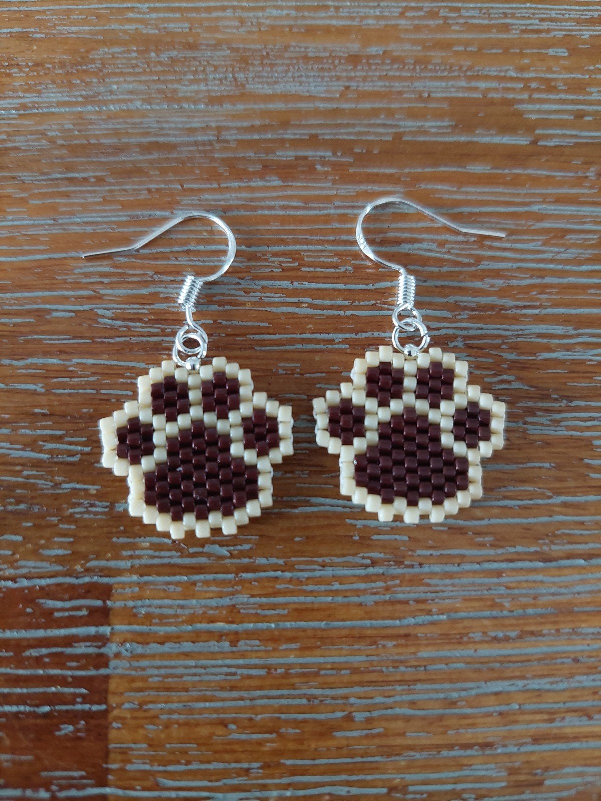 Oorbellen hondenpootjes, Overige materialen, Hangers, Bruin, Nieuw