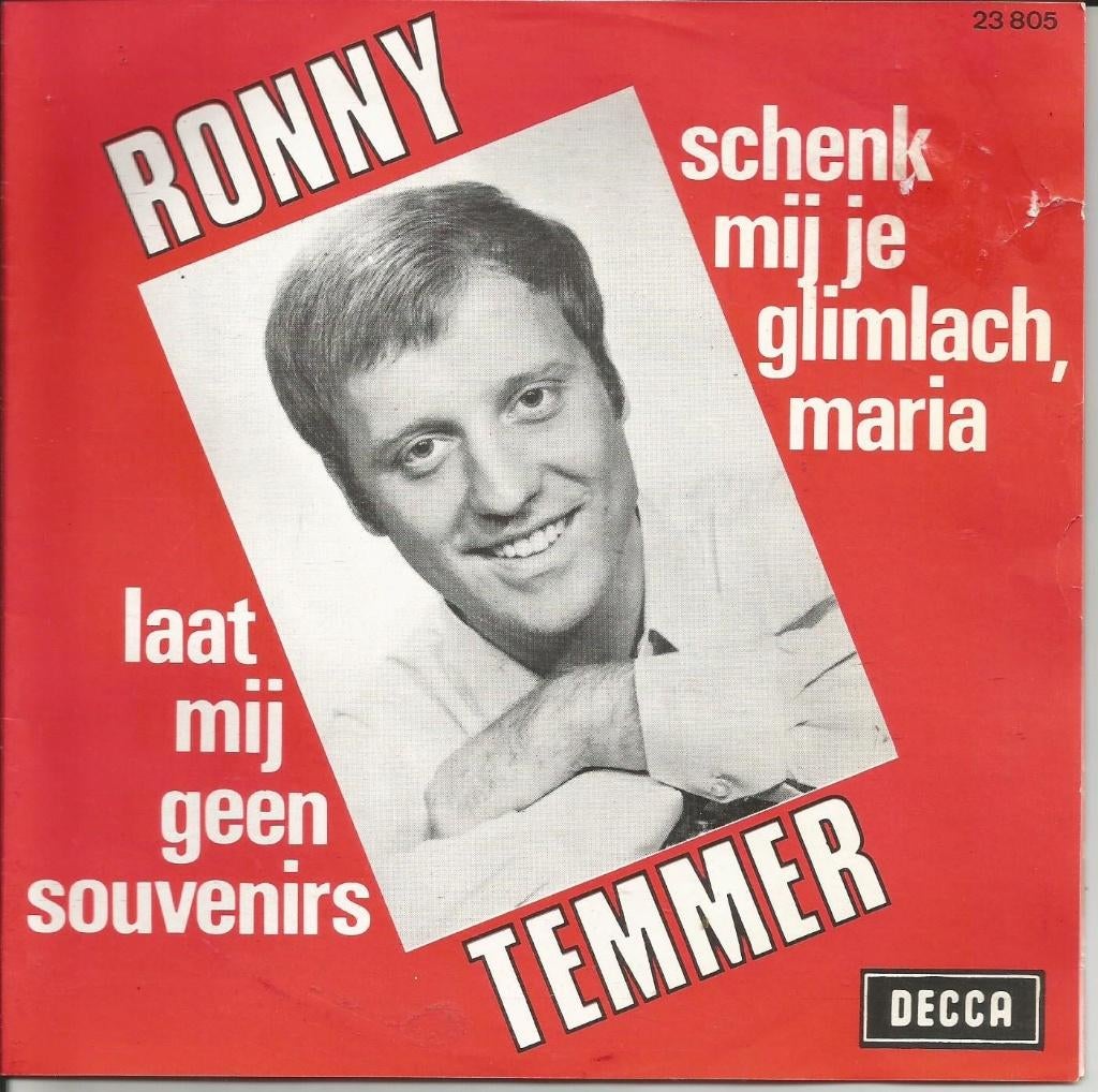 Ronny Temmer - Schenk Mij Je Glimlach Maria   - 1968 -, Gebruikt, 7 inch, Single, Ophalen of Verzenden