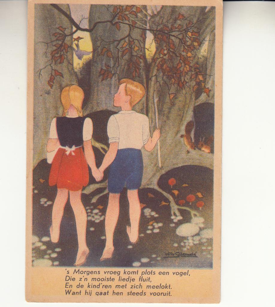 Willy Schermelé - Hans en Grietje ontdekken het koekhuisje, Ophalen of Verzenden, 1940 tot 1960, Ongelopen