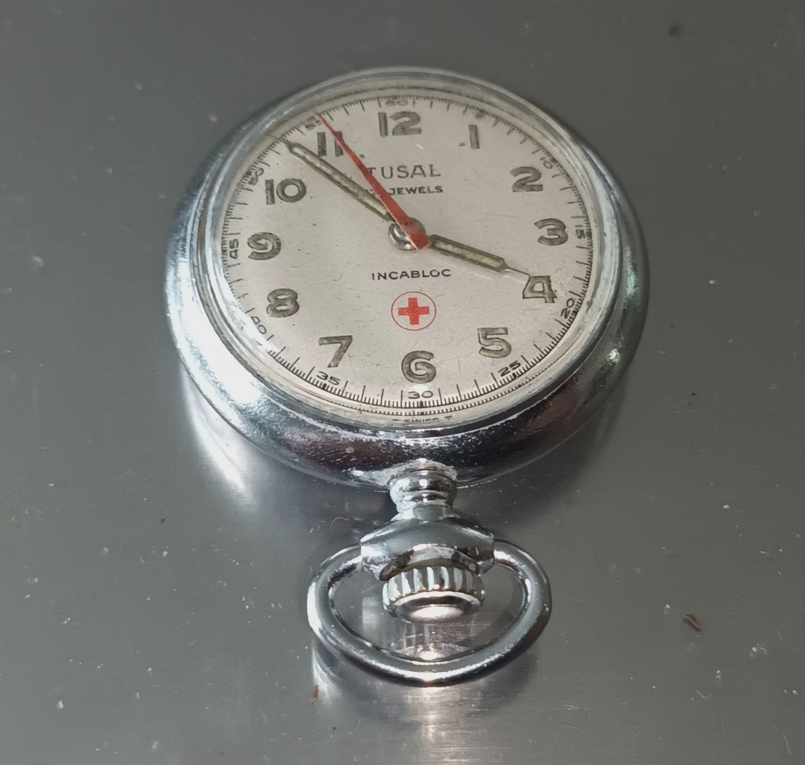 Vintage Tusal Incabloc Zakhorloge - 17 Jewels, Sieraden, Tassen en Uiterlijk, Horloges | Antiek, Overige merken, Overige materialen