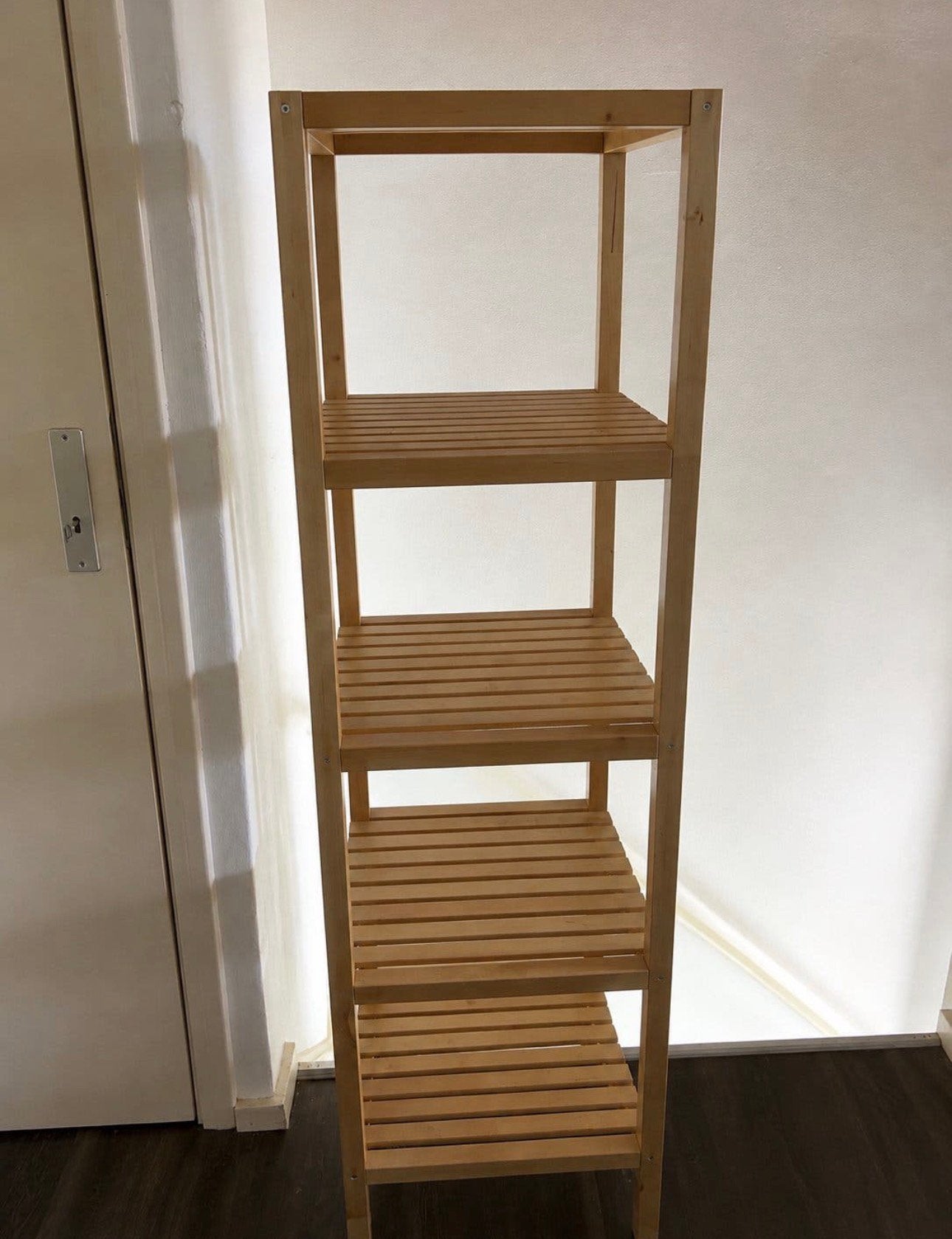 Houten open kast / stellingkast – 5 planken –IKEA MOLGER, Huis en Inrichting, Ophalen, Zo goed als nieuw