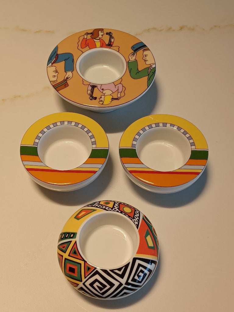 4 Vintage Design Eierdopjes Memphis Style Pop Art, Ophalen of Verzenden, Zo goed als nieuw, Wit, Rituals