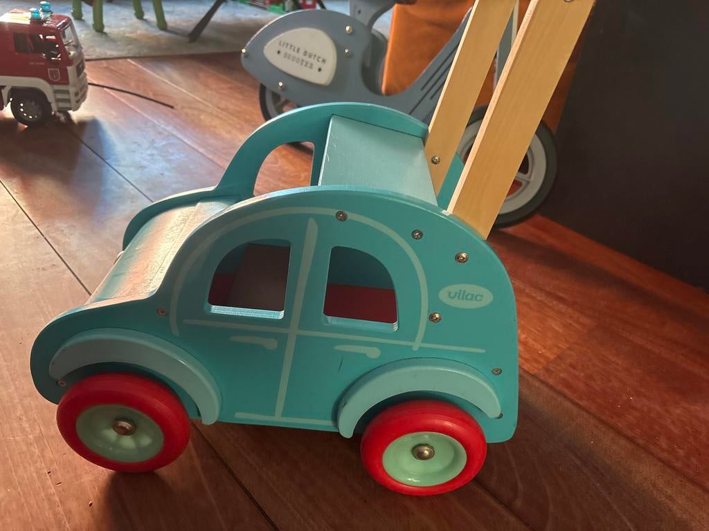Vilac Houten Loopauto Blauw - Zo goed als nieuw, Ophalen, Zo goed als nieuw, Auto, Met wieltjes