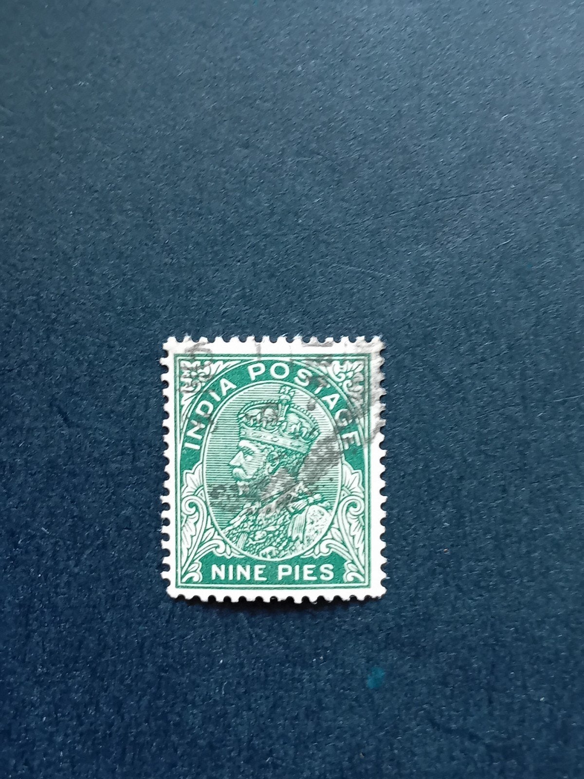 India Postzegel George V 9 Pies Groen, Ophalen of Verzenden, T/m 1940, Gestempeld