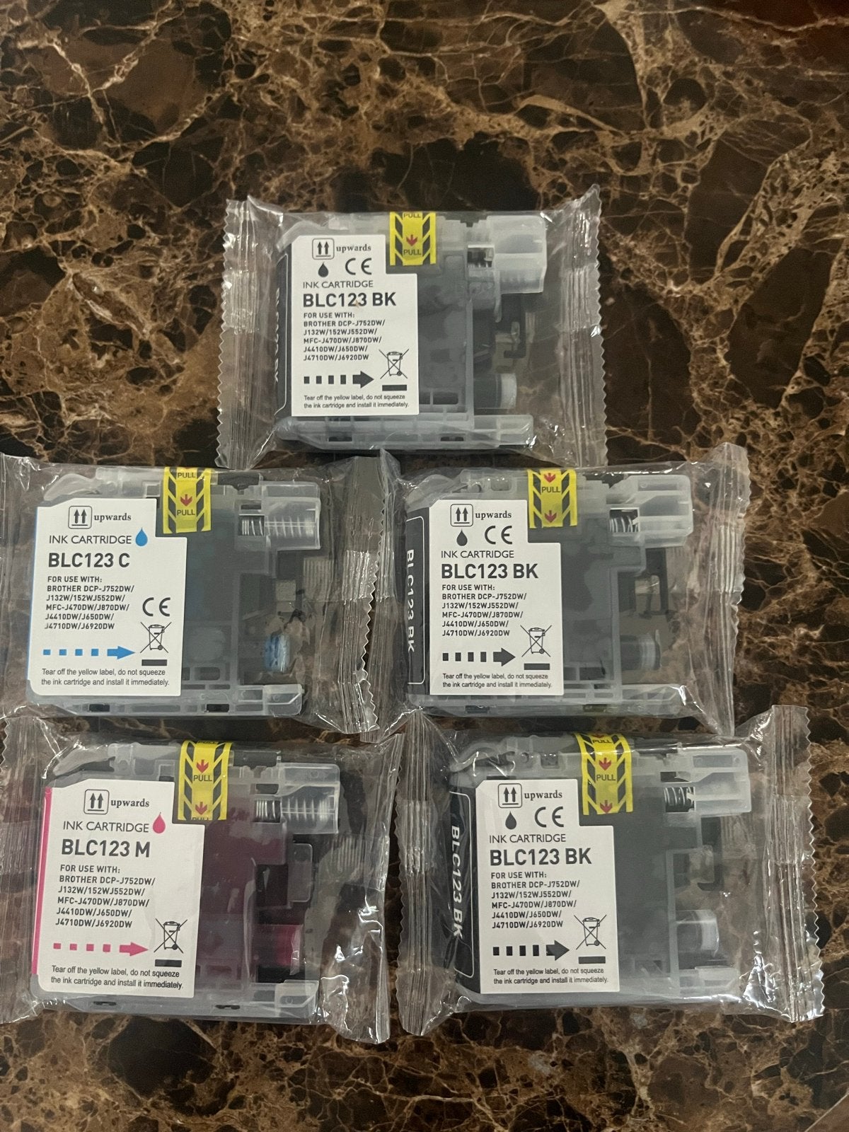 Upwards BLC123 Inktcartridges voor Brother printers (5 stuks, Ophalen, Nieuw, Cartridge