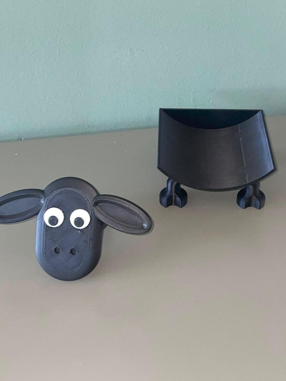 Leuke WC rollen houder schaap - Shaun het Schaap, Zwart, Overige stijlen, Nieuw, Kunststof