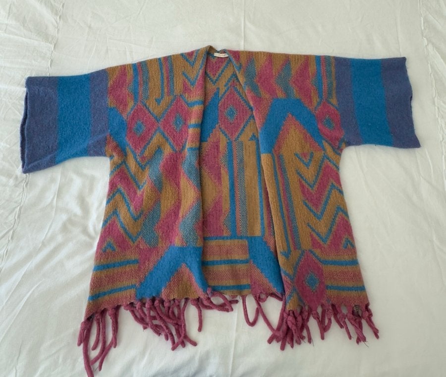BoeBou Kimono Vest met Franjes - Maat M, Maat 38/40 (M), Meerkleurig, Ophalen of Verzenden, Boebou