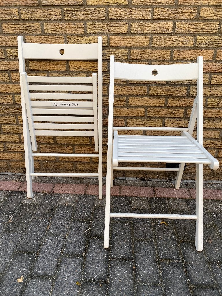 Klapstoel Terje, Ophalen, Twee, Wit, Zo goed als nieuw