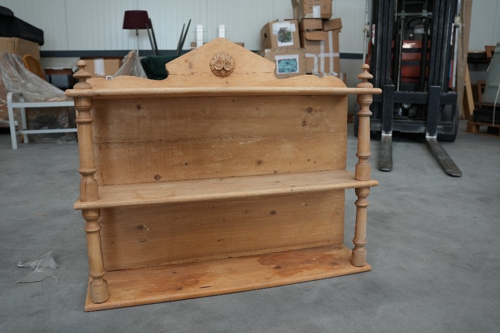 Antiek consolekastje / wandkastje met sierkroon - hout, Huis en Inrichting, Kasten | Wandmeubels, Ophalen, Met plank(en), Gebruikt