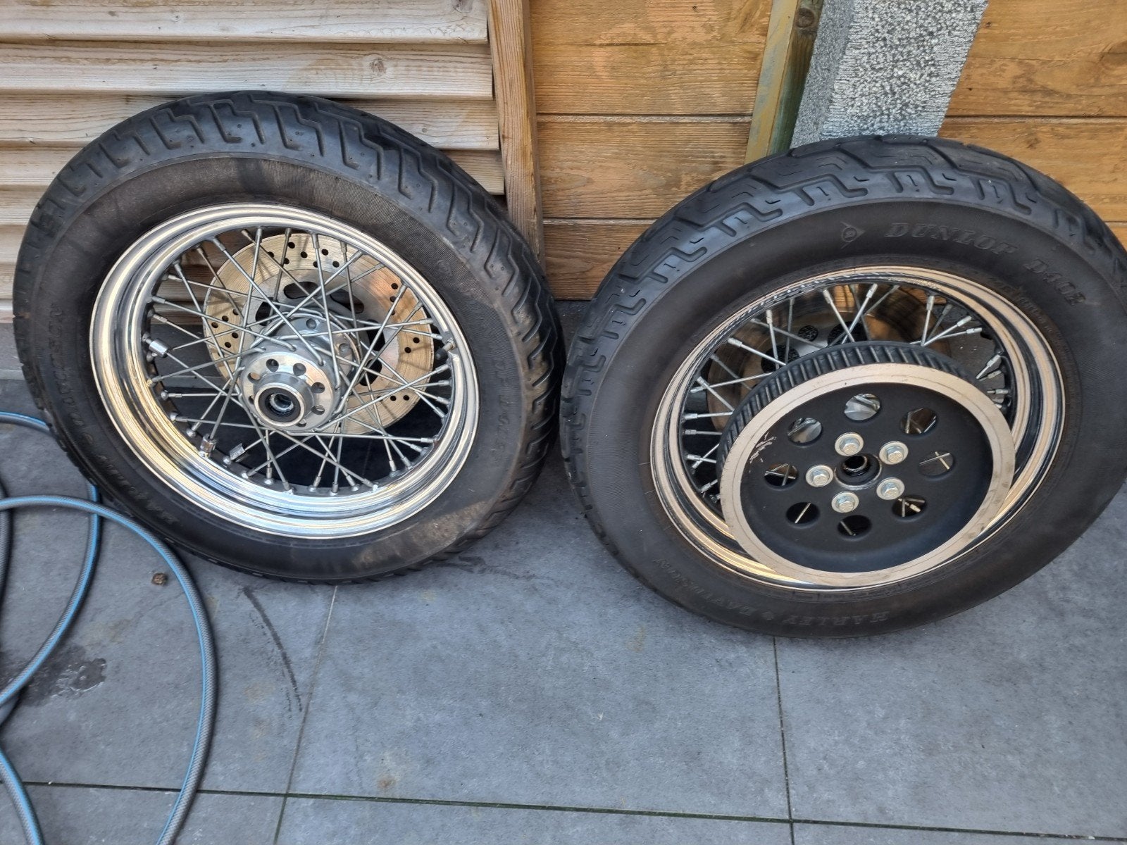 set 16 inch spaak wielen  met schijven en poely, Ophalen, Gebruikt