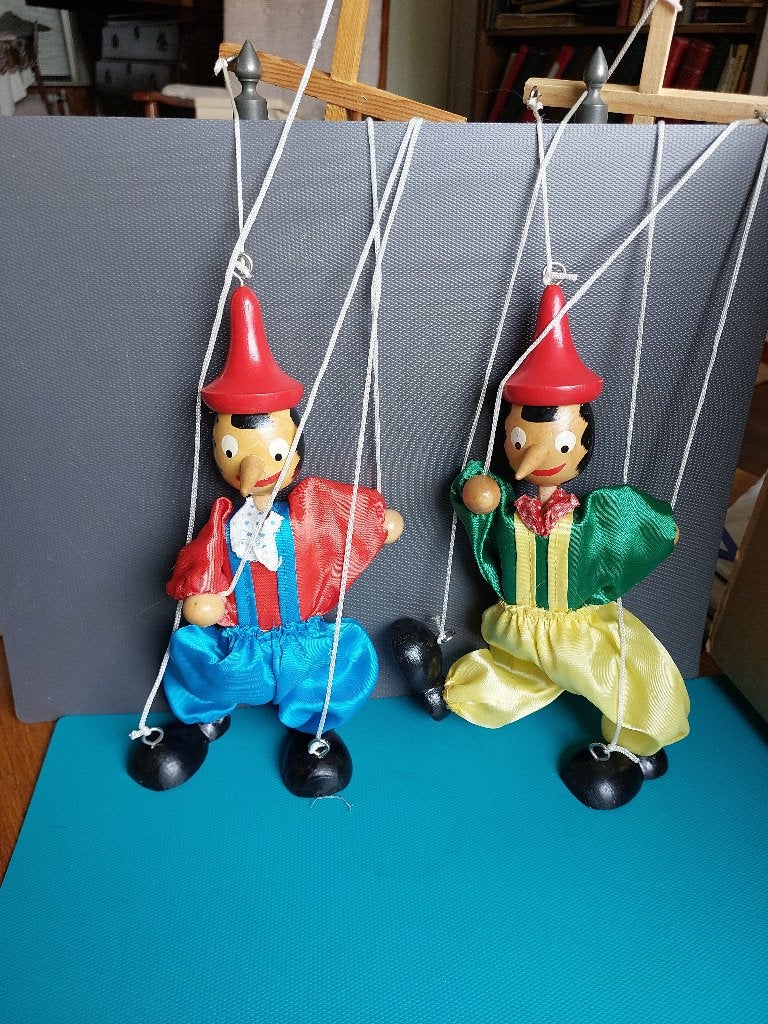 Set van 2 Pinokkio marionetten - Nieuw en ongebruikt, Verzamelen, Ophalen, Nieuw, Pop