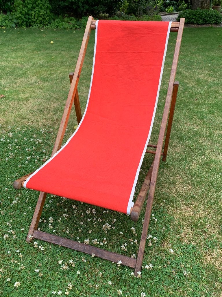 HERLAG HOUTEN LIGSTOELEN, Tuin en Terras, Tuinstoelen, Ophalen, Gebruikt, Hout, Verstelbaar