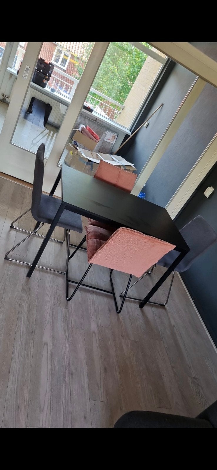 Eettafel met 2 stoelen, Huis en Inrichting, Barkrukken, Ophalen, Gebruikt, 60 tot 90 cm