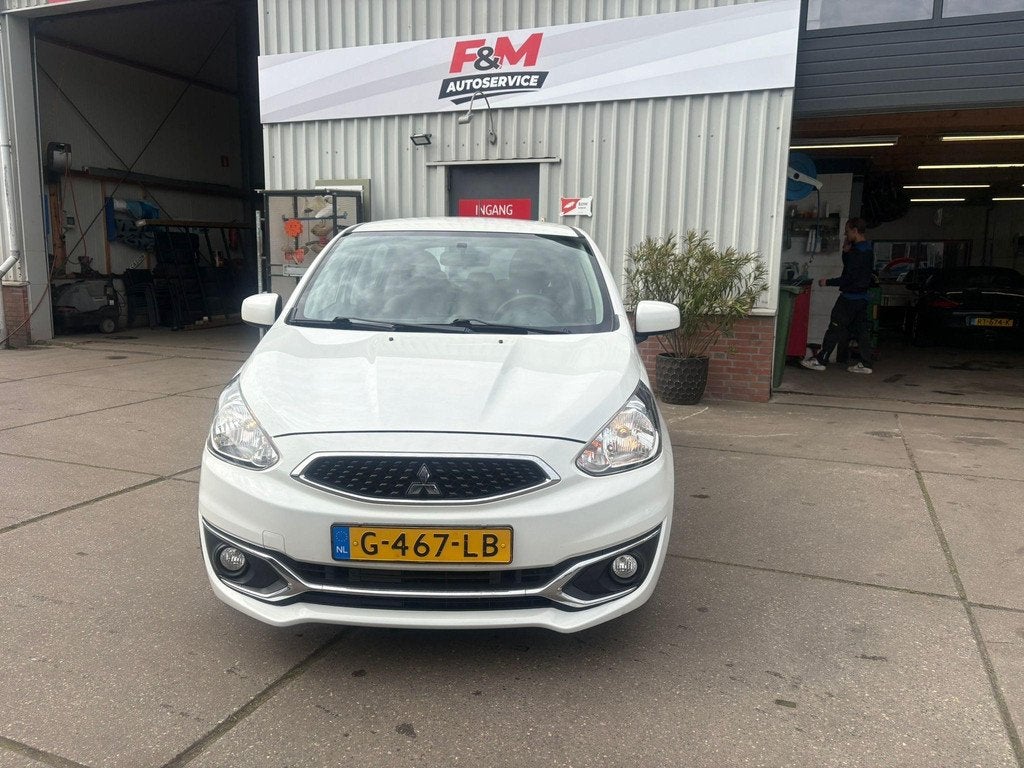 Mitsubishi Space Star 1.0 Cool+ Airco, radio, Auto's, Mitsubishi, Stof, Gebruikt, Euro 6, Wit