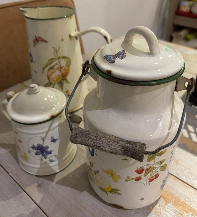 Drie emaille kannen van Janneke Brinkman Salentijn, Antiek en Kunst, Ophalen of Verzenden