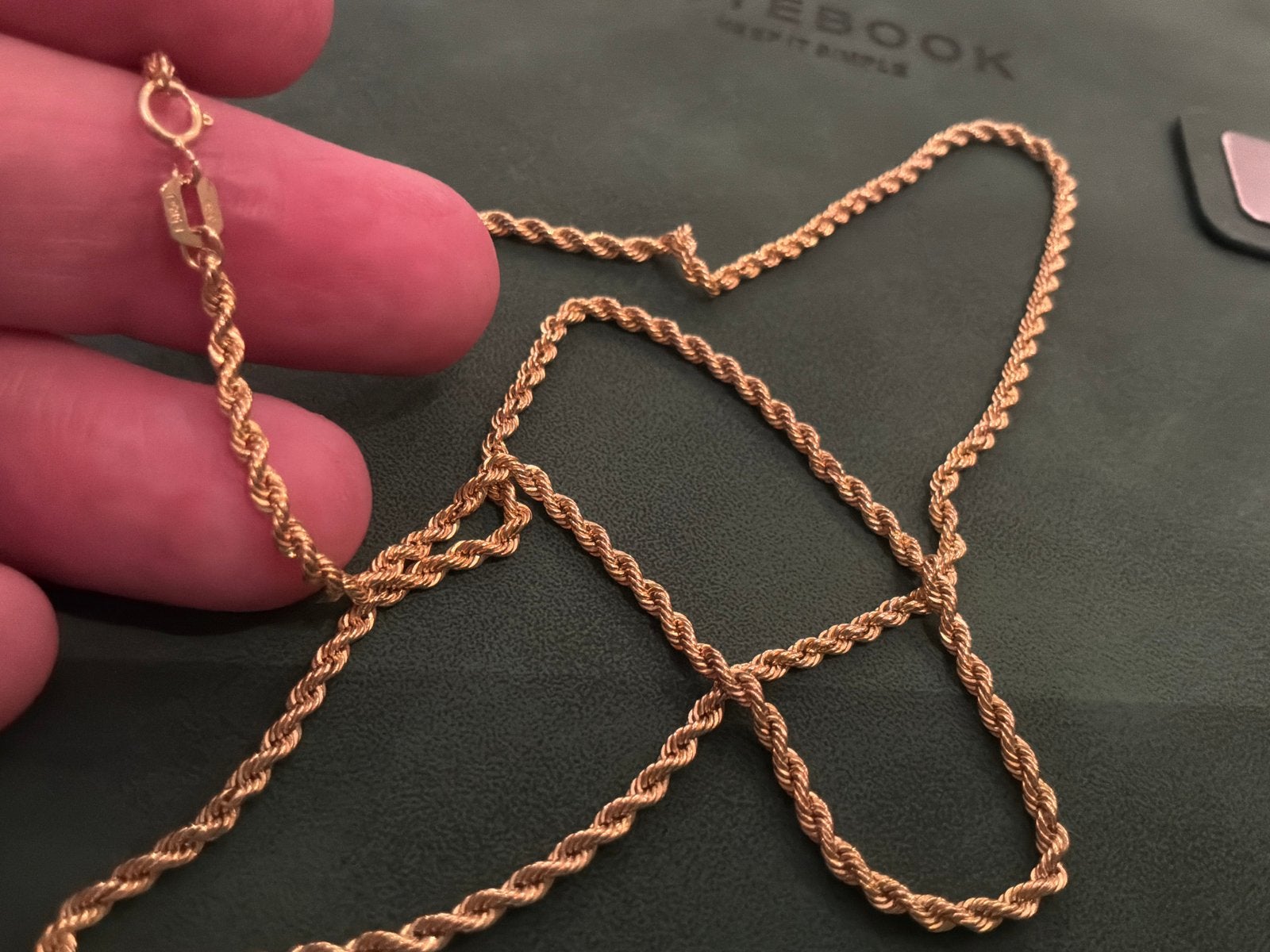 Prachtige vintage gouden koordschakel ketting , 14 k 585, Sieraden, Tassen en Uiterlijk, Kettingen, Verzenden, Zo goed als nieuw