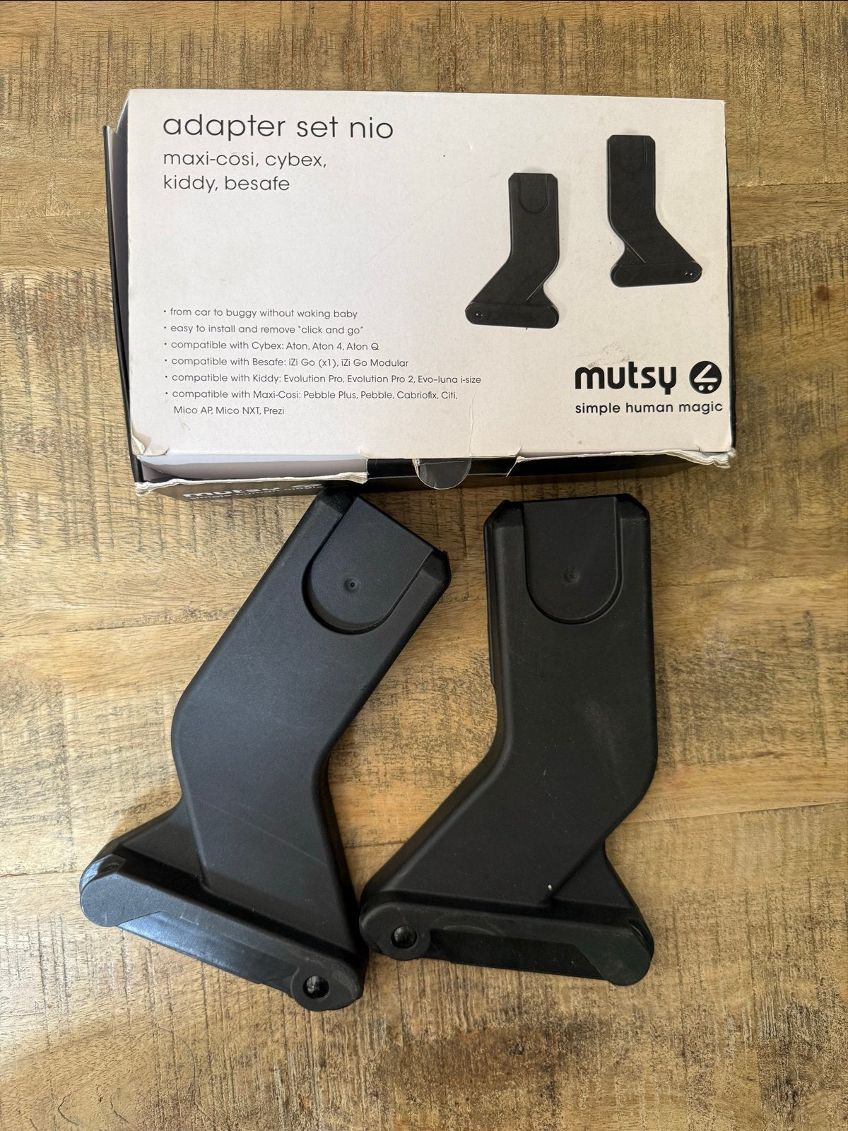 Adapter set Nio voor Maxi-Cosi, Cybex, Kiddy, Besafe, Ophalen of Verzenden, Zo goed als nieuw, Kinderwagen, Mutsy