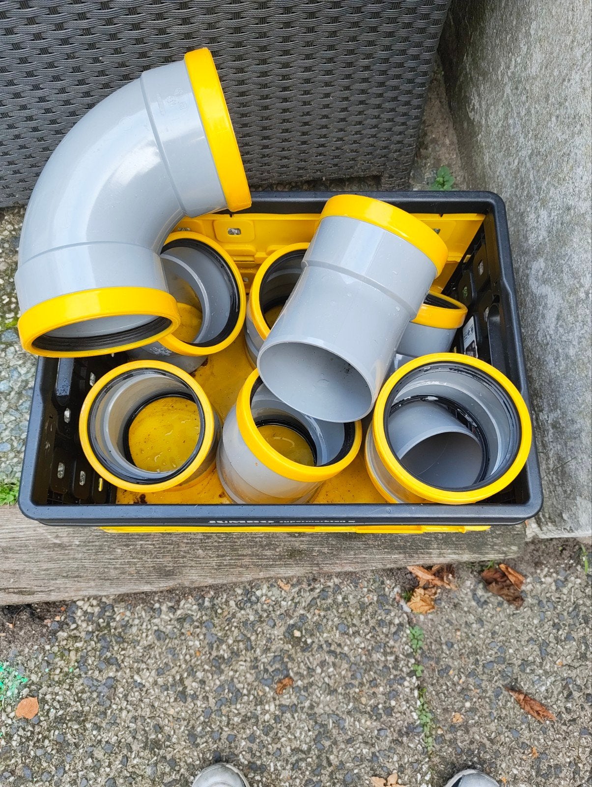 Schuif moffels Hemelwaterafvoer PVC bochten en buizen, Afvoer, Gebruikt, Pvc, Ophalen of Verzenden
