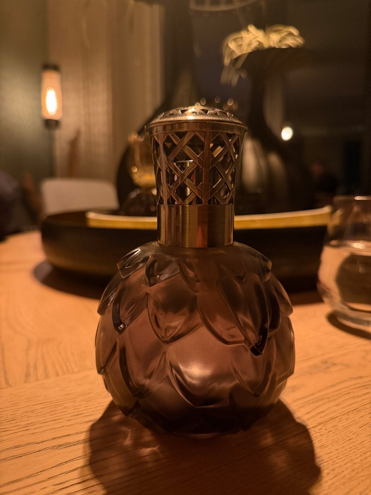 Lampe Berger Artichaud Rookglas Zwart Compleet, Ophalen of Verzenden, Zo goed als nieuw, Zwart, Glas