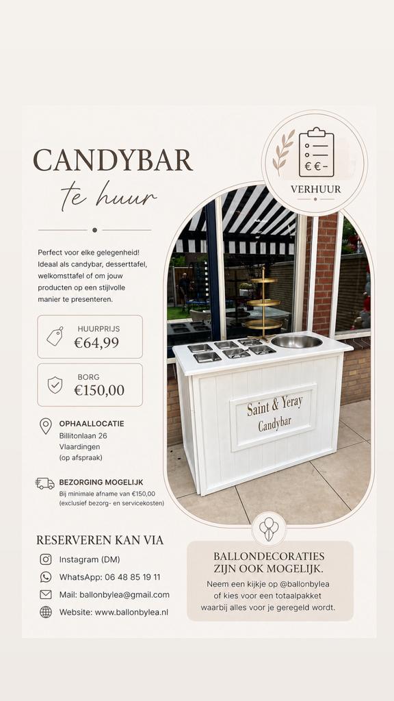Candybar te huur, Ophalen of Verzenden, Overige