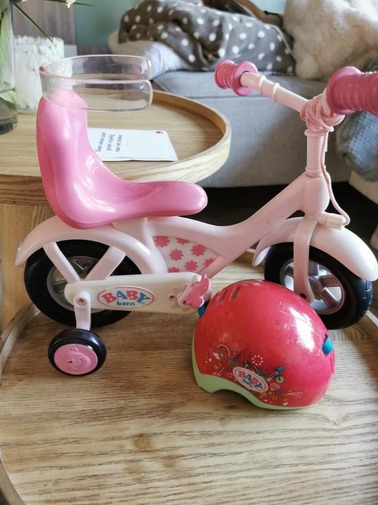 Baby Born fiets met helm, Ophalen of Verzenden, Gebruikt, Babypop