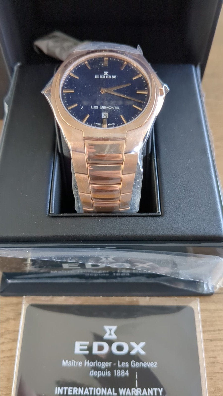 Nieuw Zwitsers Edox Les Bemonts Ultra Slim Heren Horloge, Ophalen of Verzenden, Nieuw, Zwart, Android