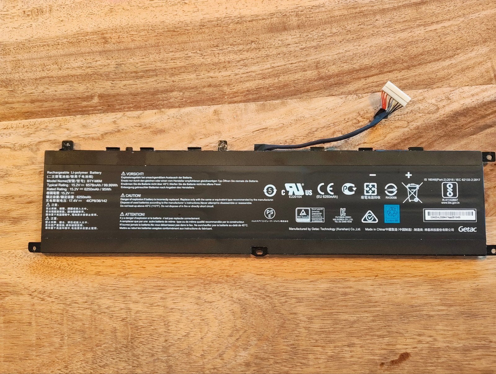 Originele MSI BTY-M6M batterij 99,9 Wh, Ophalen of Verzenden, Gebruikt, Msi