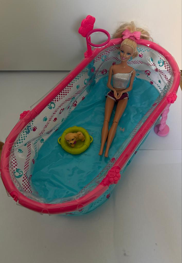 Barbie pool set: Barbie, dog and pool, Ophalen of Verzenden, Gebruikt, Barbie