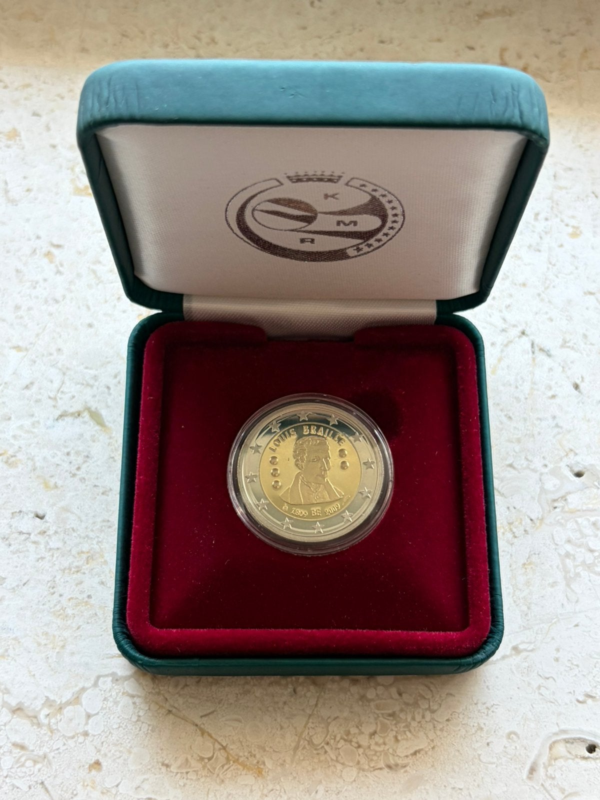 Belgie 2 euro 2009 Braille proof, Postzegels en Munten, Munten | Europa | Euromunten, Ophalen of Verzenden, België, 2 euro