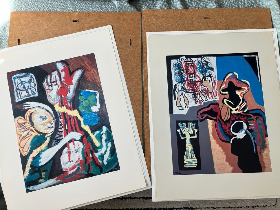 Set luxe art-prints Karel Appel Galerie Beyeler 1986 CoBrA, Ophalen
