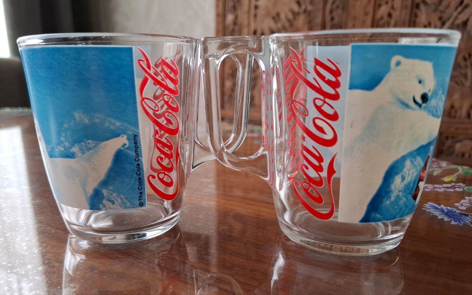 Vintage Coca-Cola Glazen met IJsbeer (Set van 2), Ophalen of Verzenden, Zo goed als nieuw