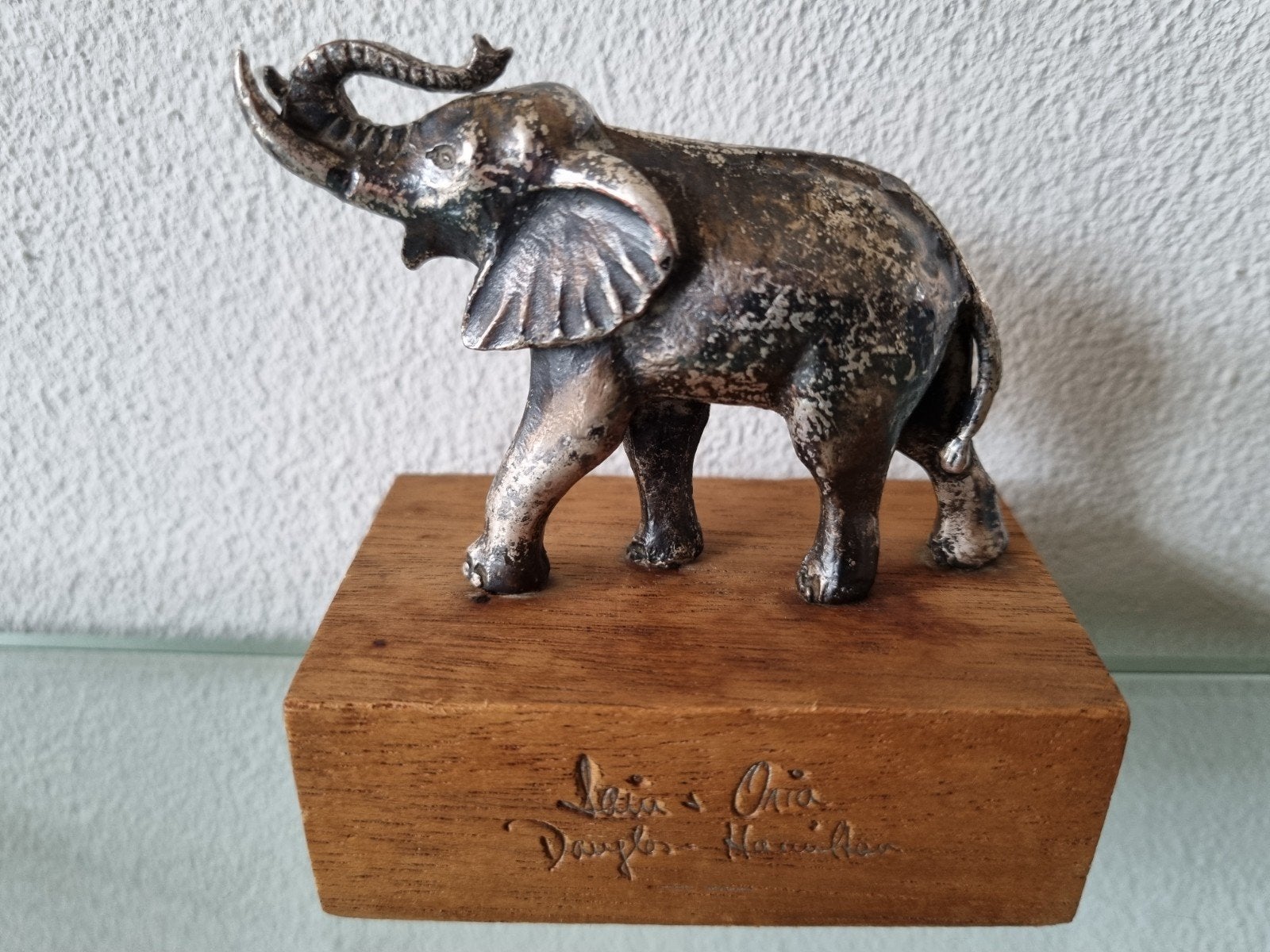 Orig,VNT,Douglas-Hamilton/WNF,VERZILVERDE OLIFANT,8x5x9cm,Iz, Minder dan 20 cm, Ophalen of Verzenden, Zoogdier, Beeld
