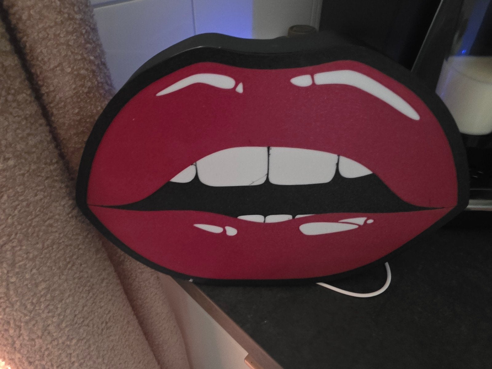 Lippen Neon LED Lamp - Unieke Decoratie, Kunststof, Ophalen of Verzenden, Zo goed als nieuw, Rood