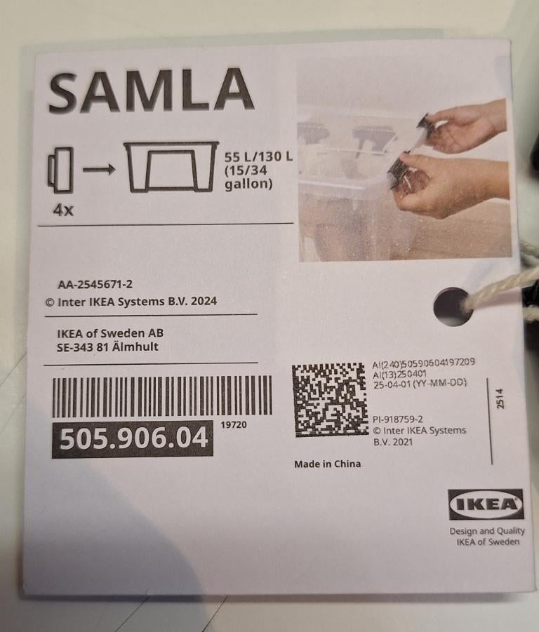IKEA Samla dekselklemmen 40 stuks nieuw, Doe-het-zelf en Verbouw, Kratten en Dozen, Overige typen, Minder dan 50 cm, Ophalen of Verzenden