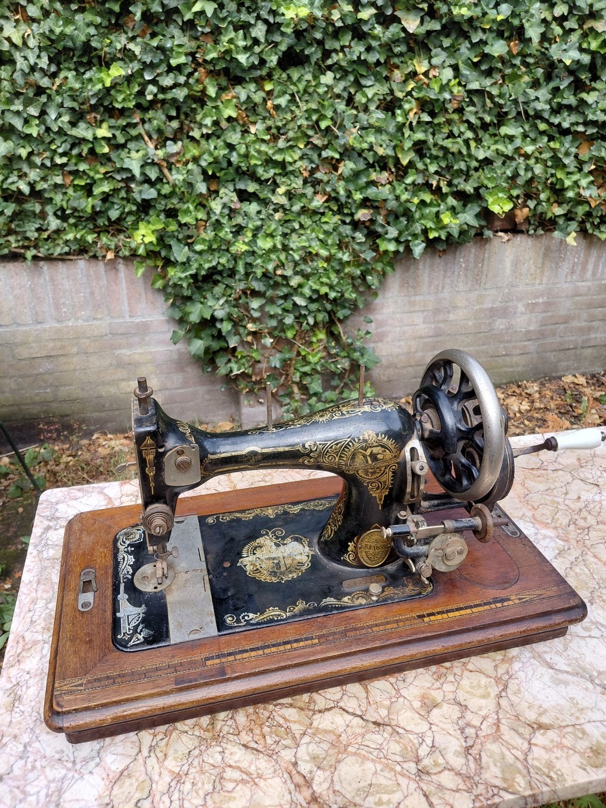 Antieke naaimachine P.J. Kusse Rotterdam, ca. 1917, Ophalen of Verzenden