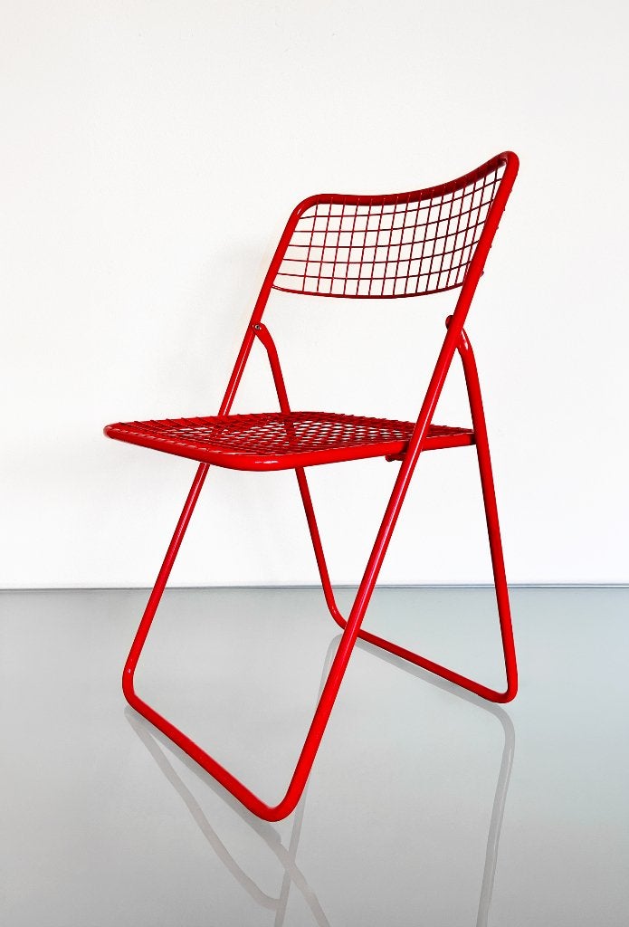 Vintage IKEA rode Ted Net Niels Gammelgaard klapstoel, Ophalen of Verzenden, Gebruikt, Rood, Eén