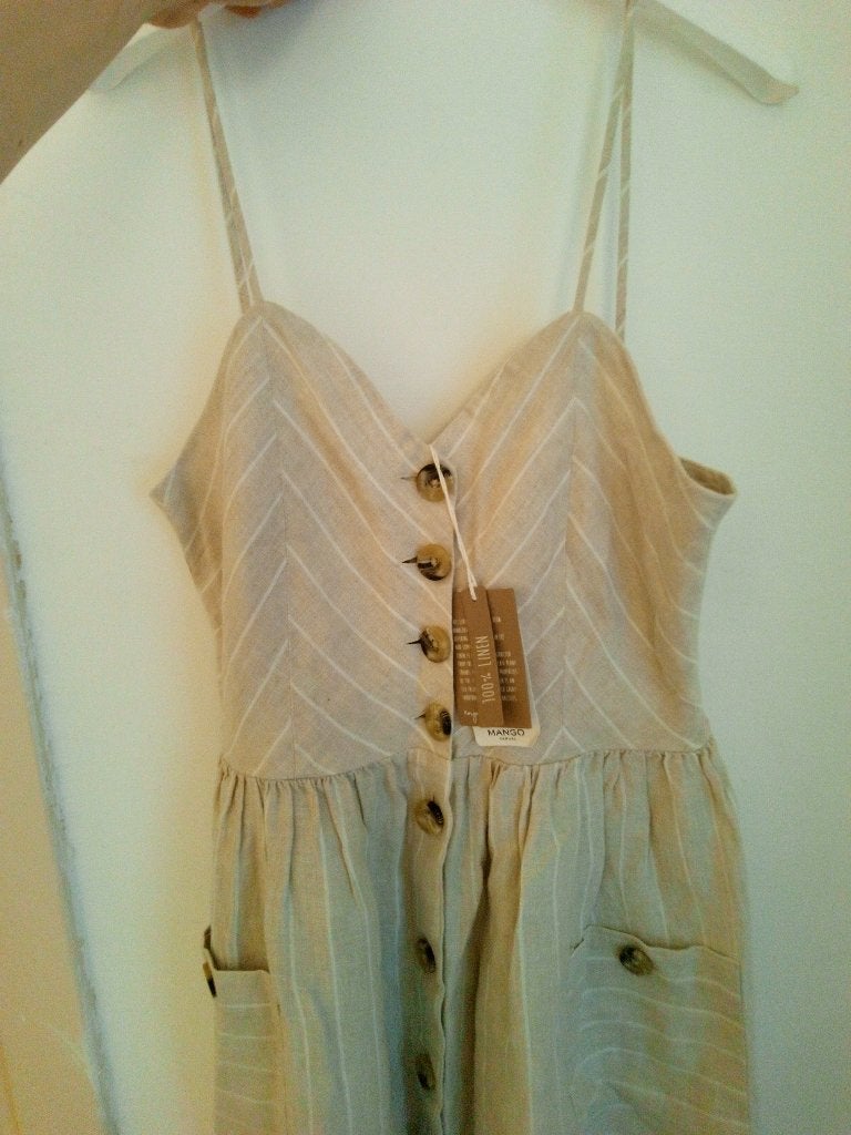 Nieuwe zomerjurk Mango 100% linnen, Maat 38/40 (M), Mango, Nieuw, Ophalen of Verzenden