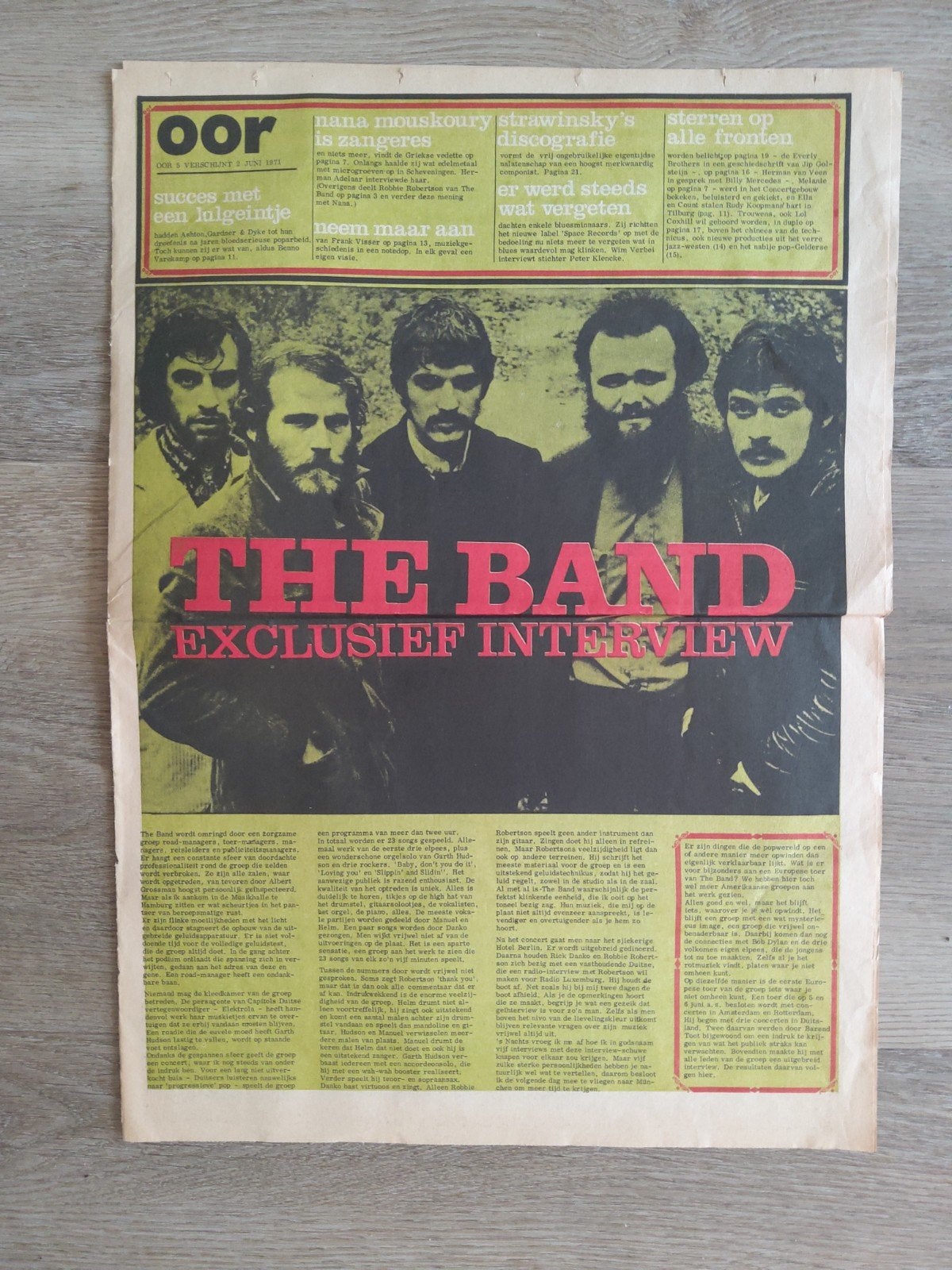 The Band:  A3 FORMAAT JUNI 1971, Ophalen of Verzenden, Gebruikt, Boek, Tijdschrift of Artikel