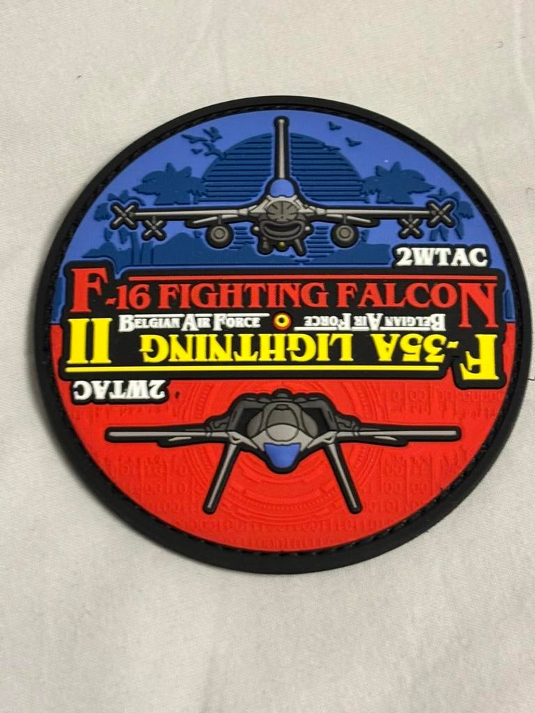Pvc patch 2W tac Belgian Air Force F-16 / F-35, Verzenden, Luchtmacht, Overige gebieden, Embleem of Badge