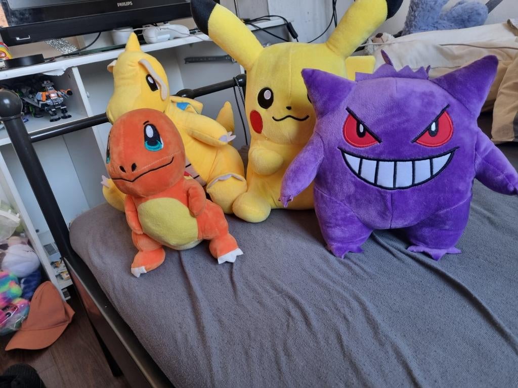 Pokémon Knuffels: Pikachu, Charmander, Dragonite, Gengar, Ophalen of Verzenden, Zo goed als nieuw, Overige typen