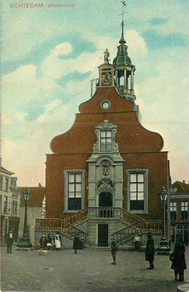 388-531-023 Schiedam Stadhuis, Verzenden, Voor 1920, Zuid-Holland