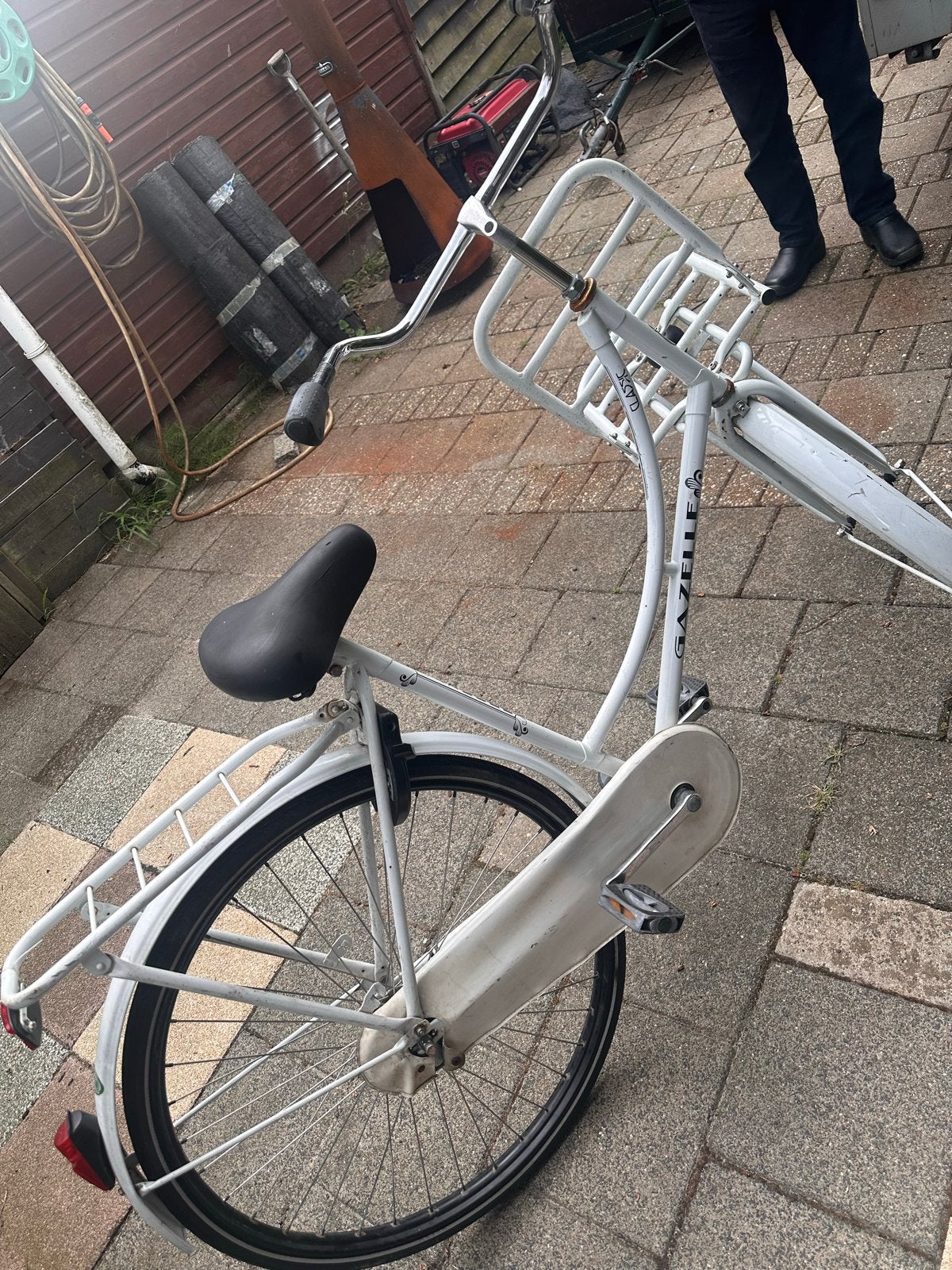 Gazelle Damesfiets met voordrager - Wit, Ophalen, Terugtraprem, Gazelle, 53 tot 56 cm