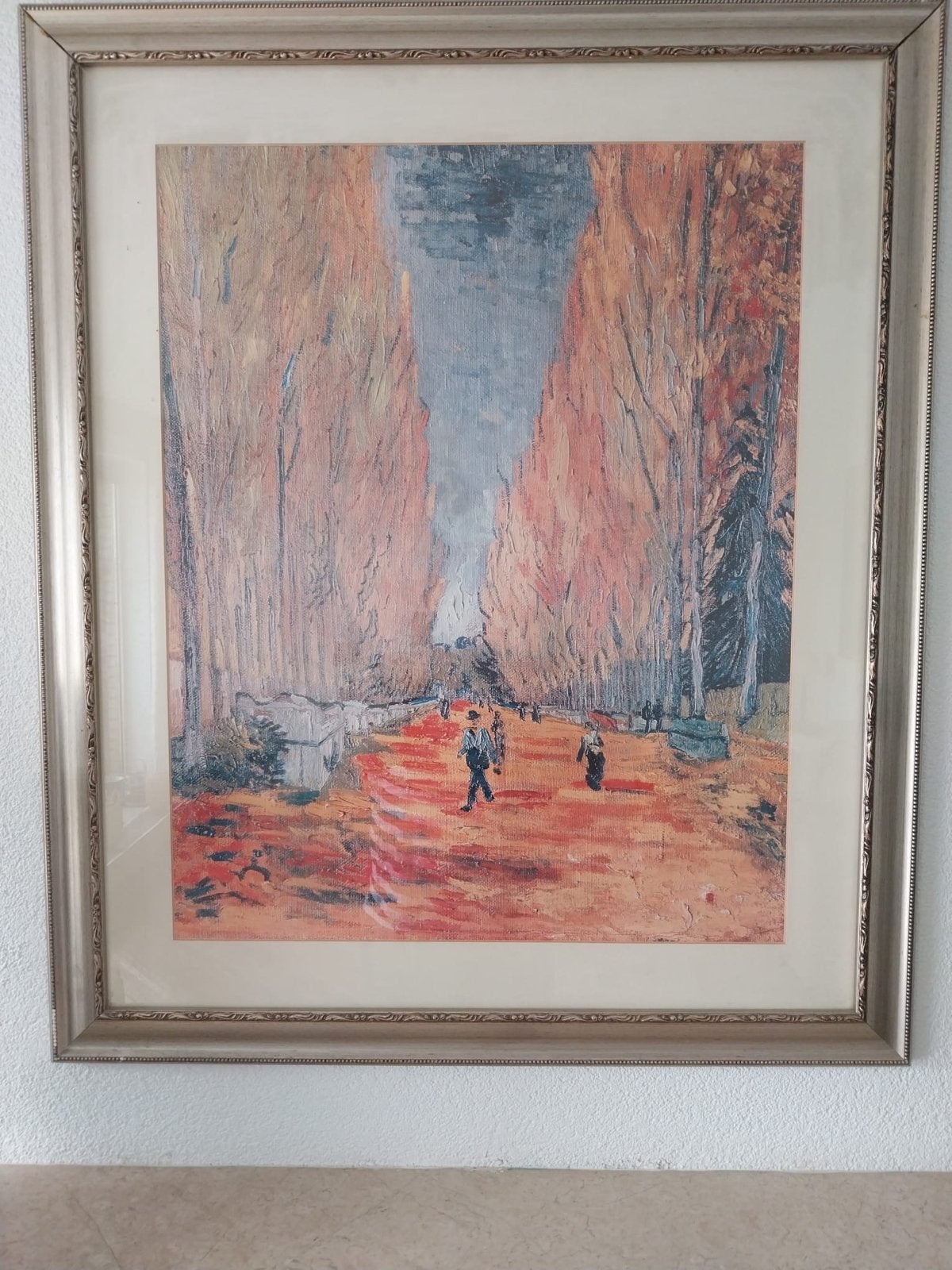 Schilderij 'Bomenlaan' in stijl van Van Gogh, Impressionistisch, Ophalen of Verzenden, Landschap, Print