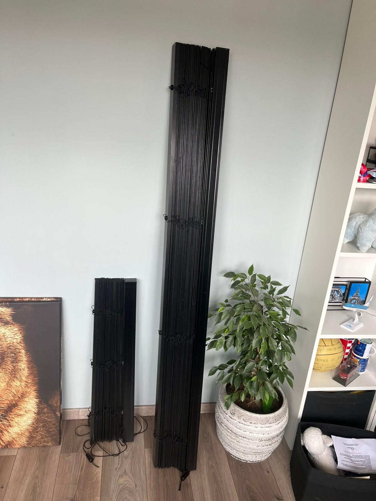 Houten jaloezieeen, Huis en Inrichting, Stoffering | Gordijnen en Lamellen, Ophalen, Zo goed als nieuw, 50 tot 100 cm, 150 tot 200 cm