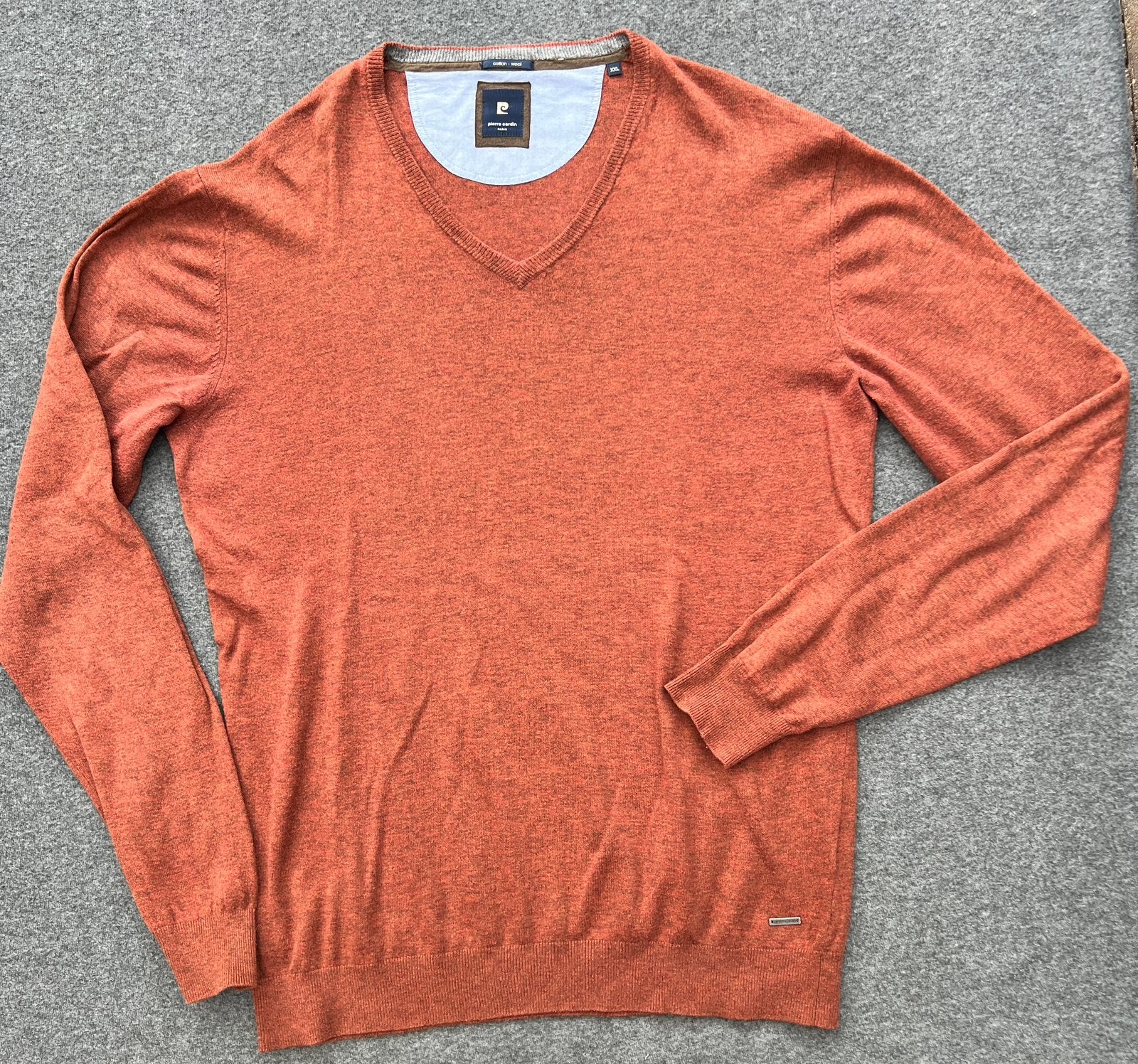 Pierre Cardin V-hals trui heren XXL – wol/katoen, Ophalen of Verzenden, Zo goed als nieuw, Overige maten, Rood